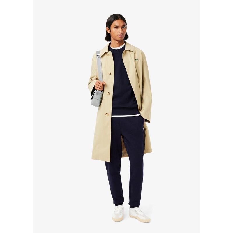 Pantaloni Lacoste slim fit din bumbac organic albastru marin