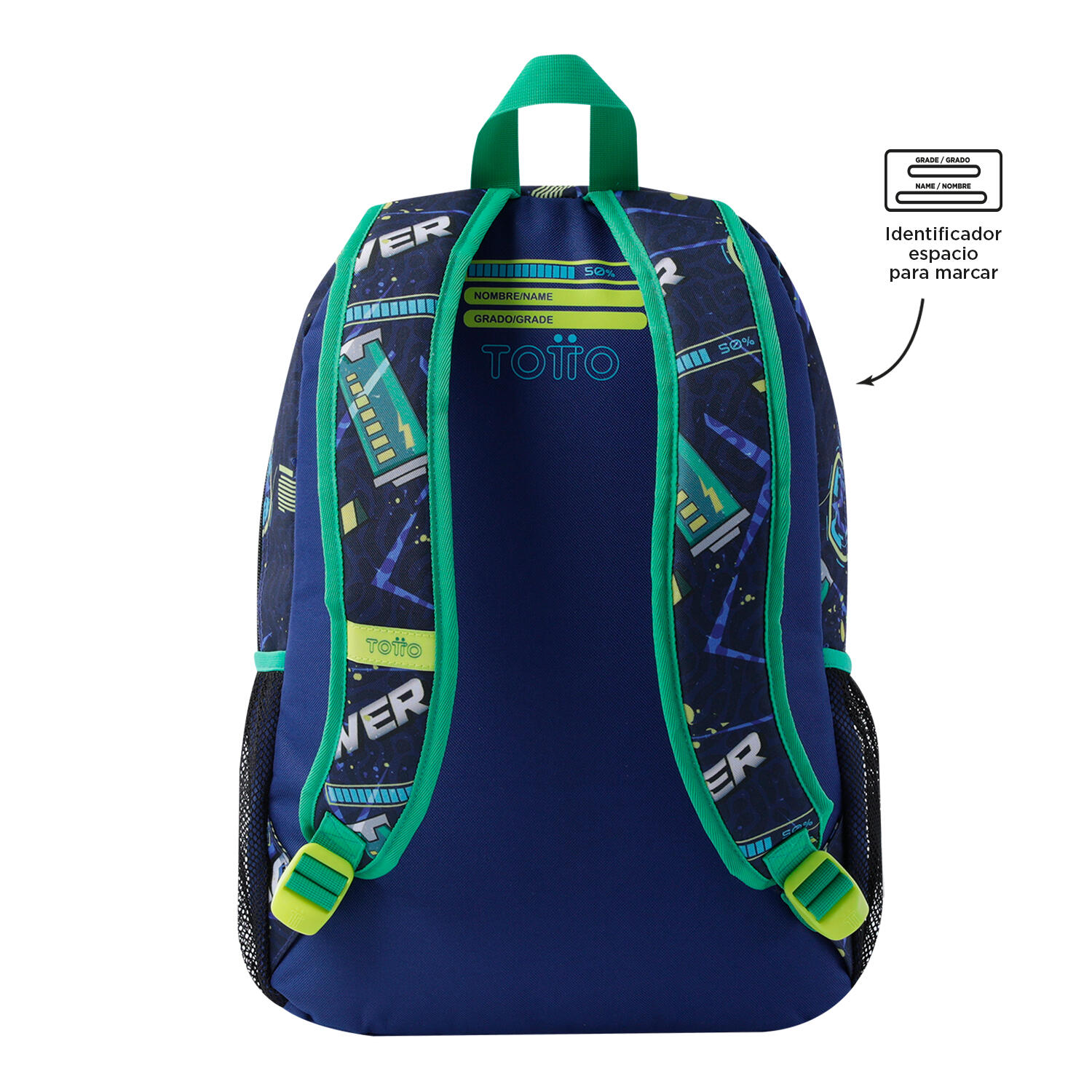 Totto Mochila infantil Kong Lab Azul Poliéster 31.5 x 44 x 12 cm 3/5