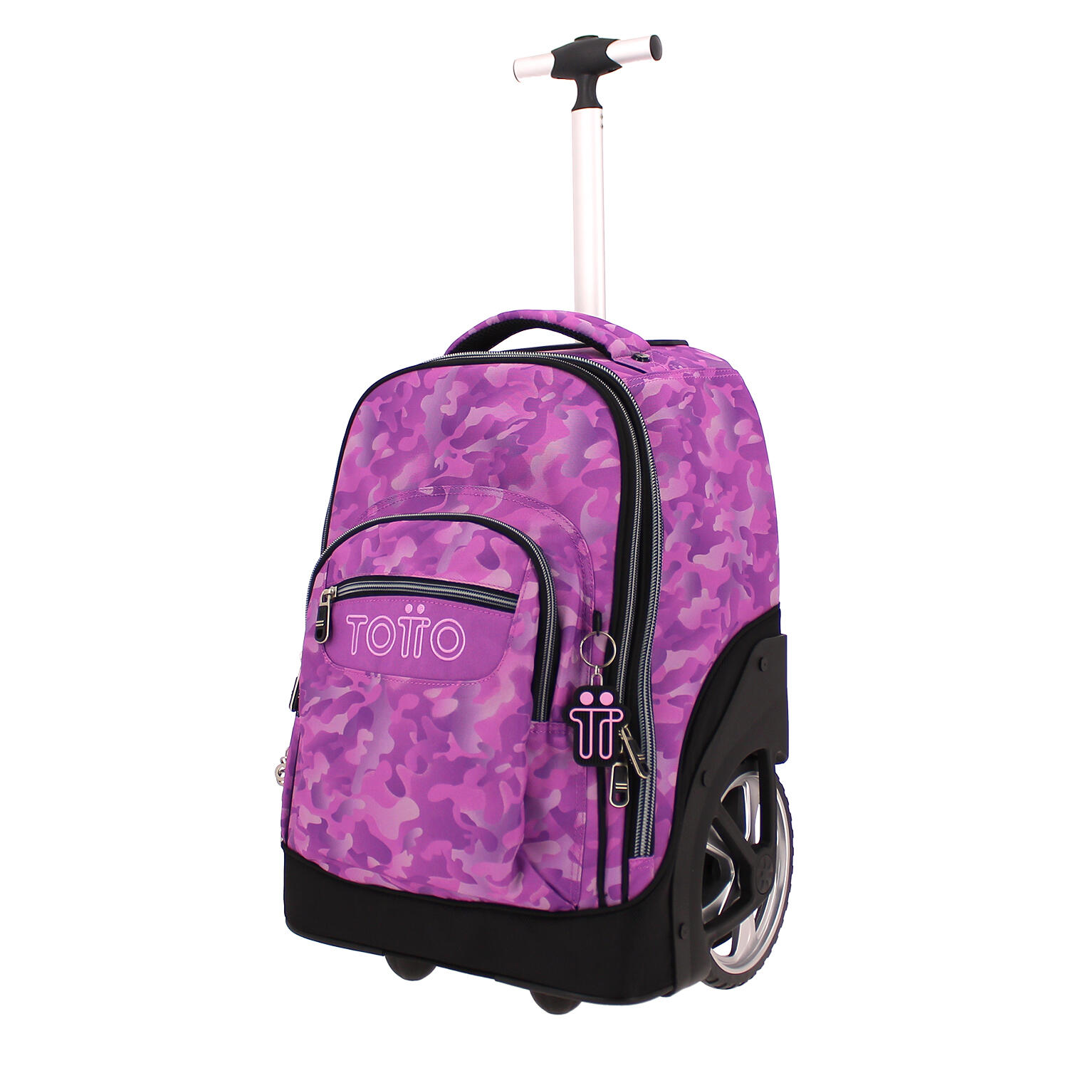 Totto Mochila escolar ruedas Papel Camuflaje rosa Poliéster 52 x 33 x 28 cm 2/5
