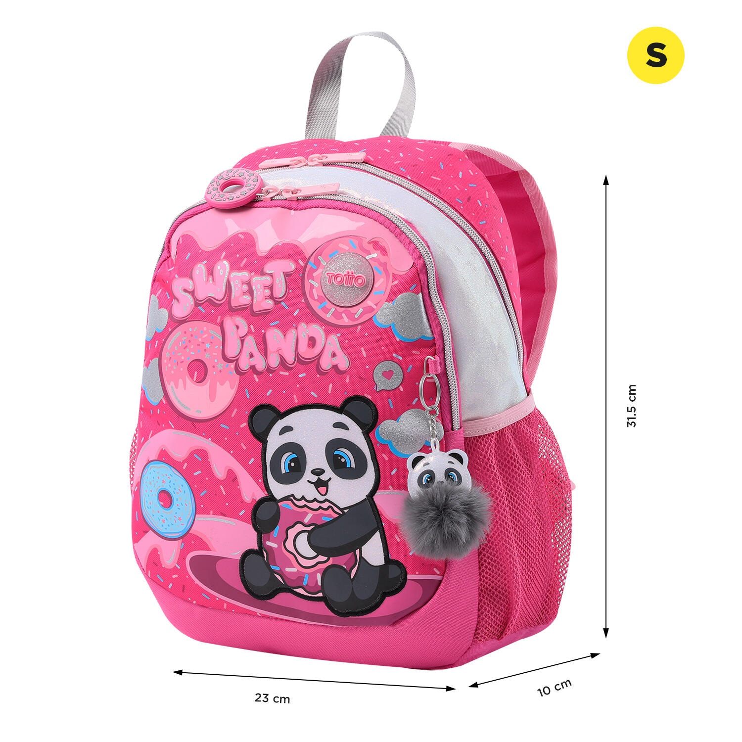Totto Mochila infantil Sweet Panda Rosa Poliéster 23 x 31.5 x 10 cm 2/5