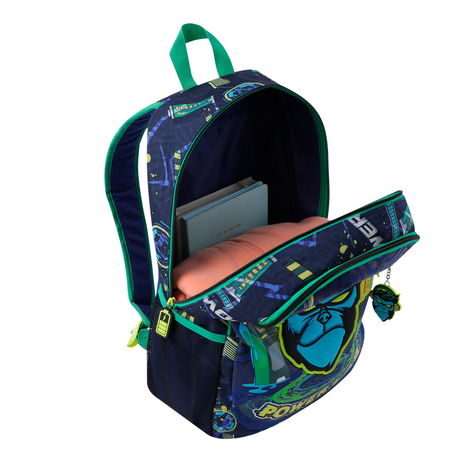 Totto Mochila infantil Kong Lab Azul Poliéster 31.5 x 44 x 12 cm 4/5