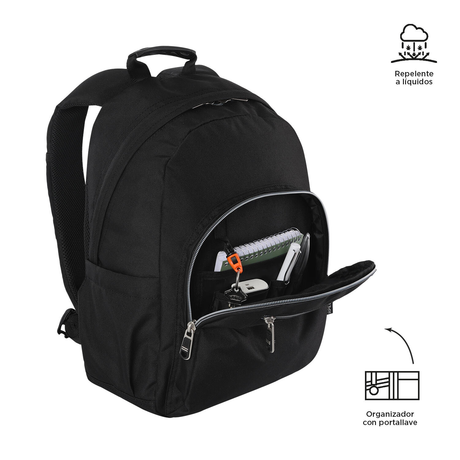 Totto Mochila escolar Gommas Negro Poliéster reciclado 29 x 39 x 14 cm 5/5