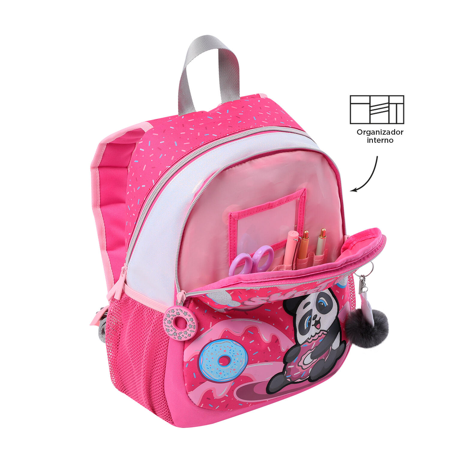 Totto Mochila infantil Sweet Panda Rosa Poliéster 23 x 31.5 x 10 cm 4/5