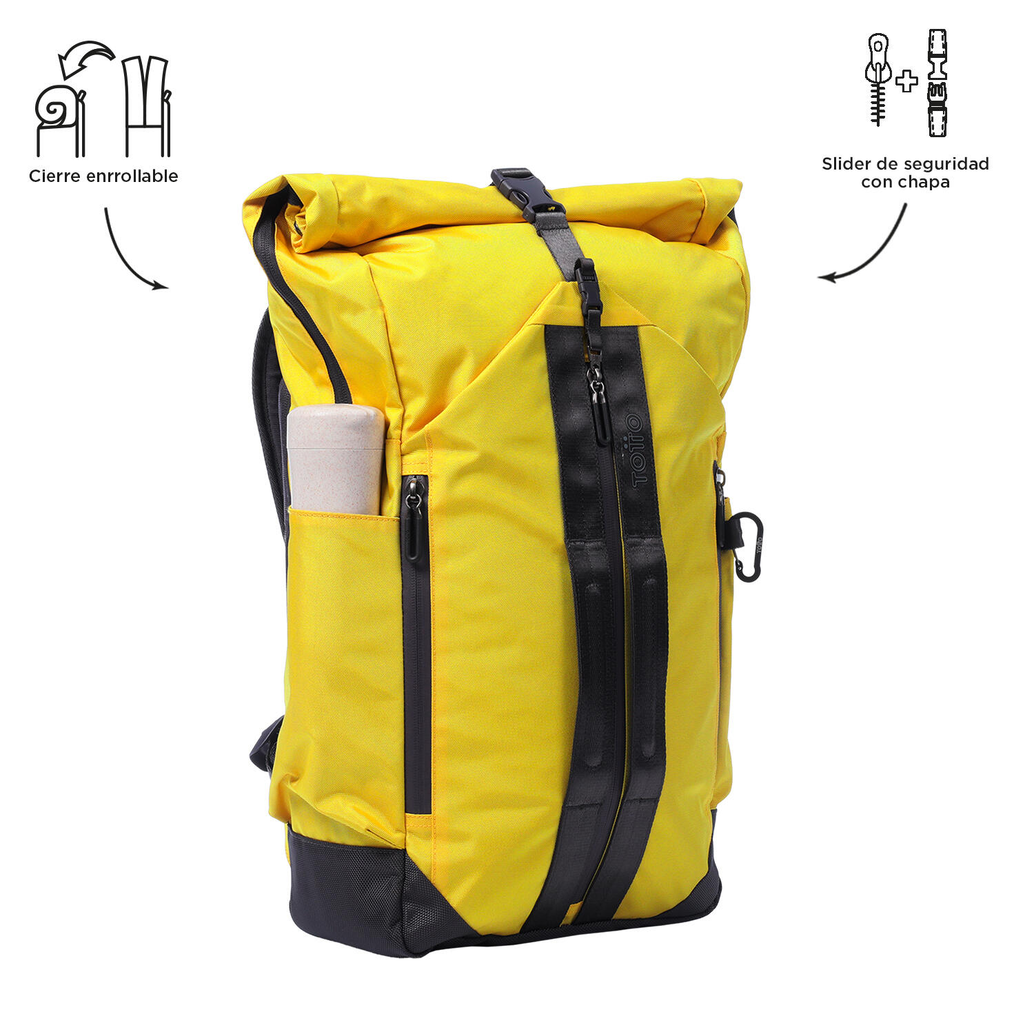 Totto Mochila urbana Spurn 2.0 Super Lemon Poliéster 27.5 x 42 x 12.5 cm 5/5