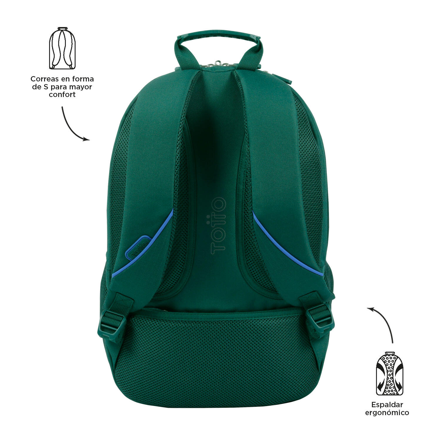 Totto Mochila urbana Cambri Bistro Green Poliéster 30.5 x 47 x 22.5 cm 3/5