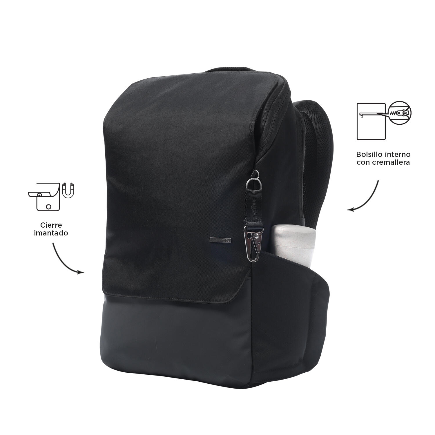 Totto Mochila ejecutiva Alurer Negro Nylon 28 x 38 x 13 cm 5/5