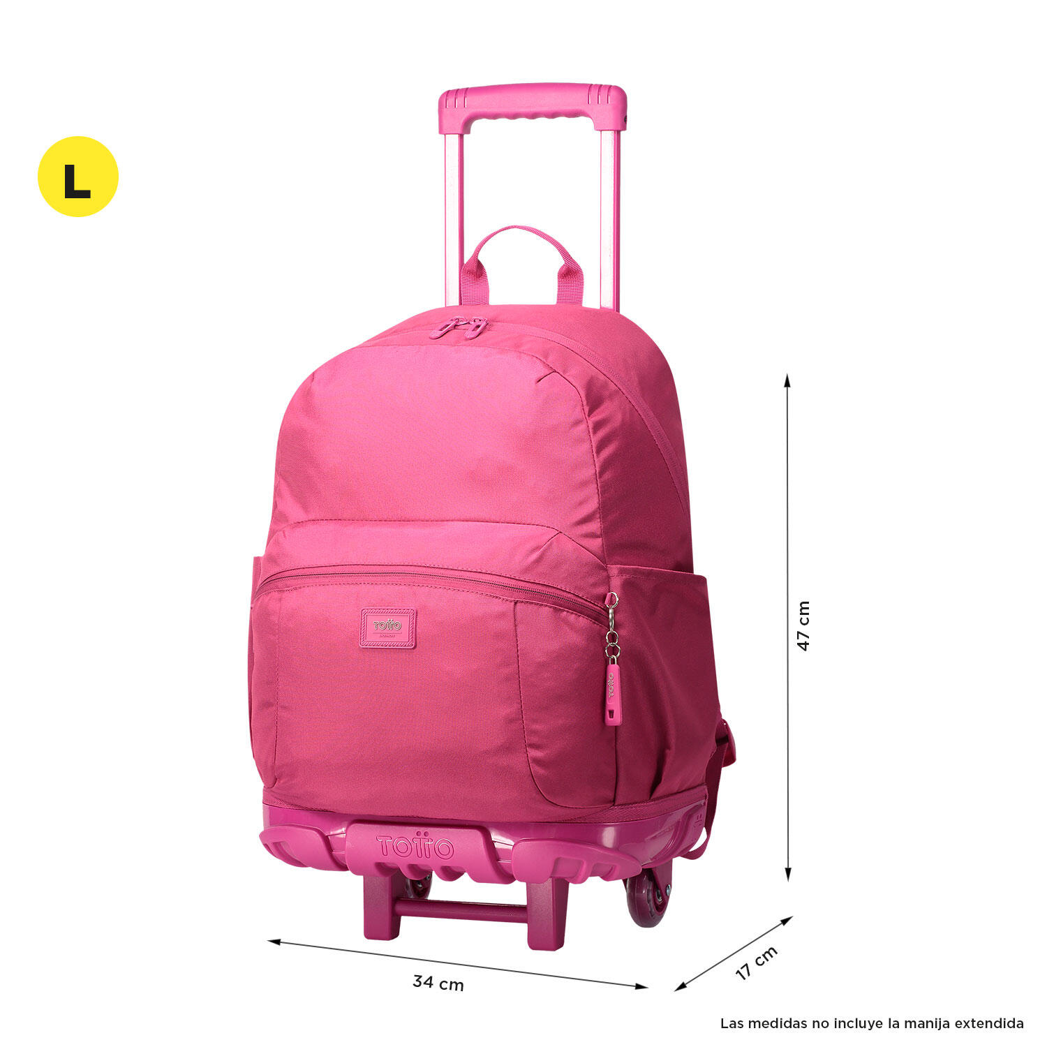Totto Mochila escolar ruedas Trik Rosa Poliéster 34 x 47 x 17 cm 3/5