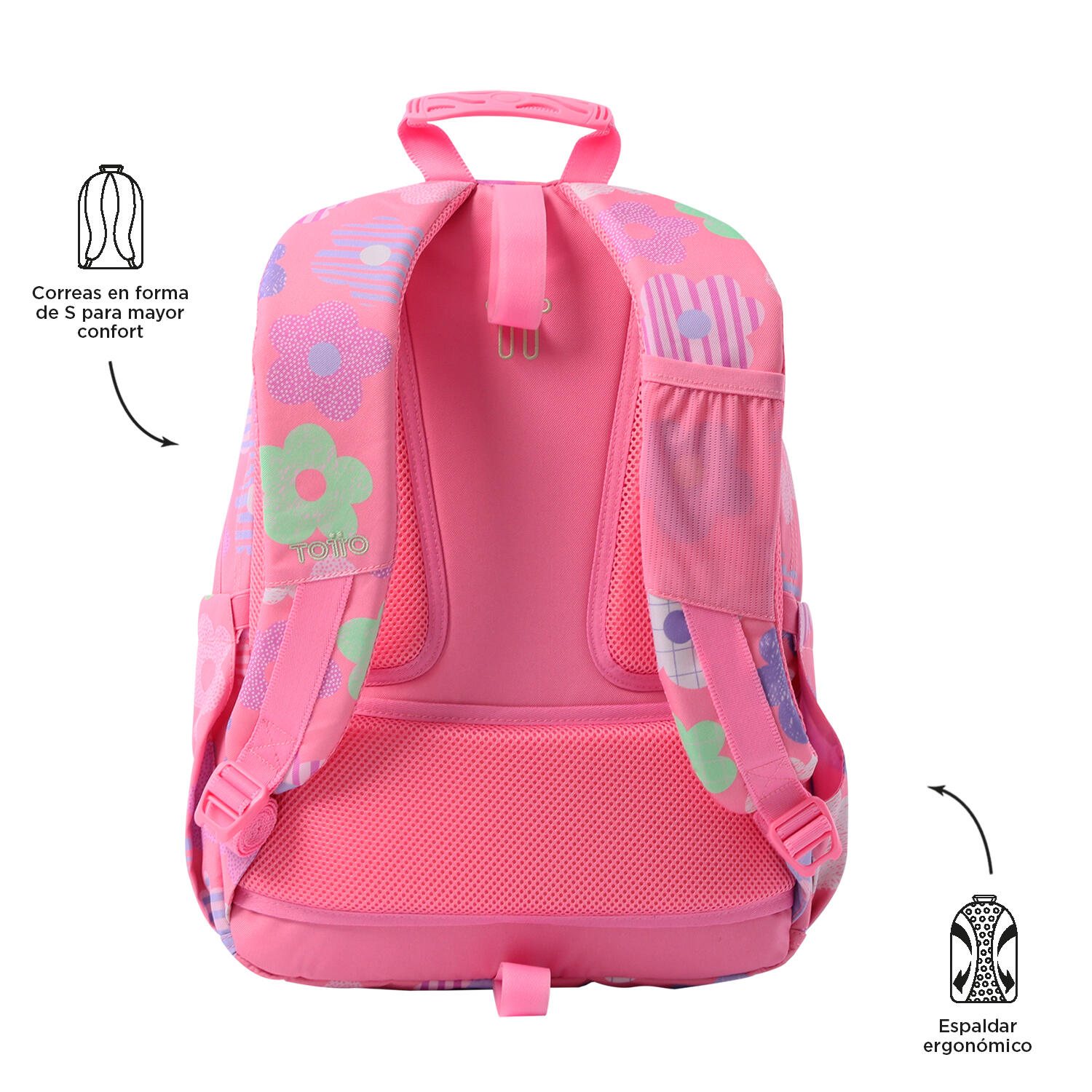 Totto Mochila escolar Acuareles Margaly Poliéster 33 x44 x14 cm 3/5