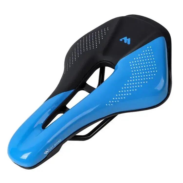 PU Leather Soft Bike Seat for Mountain Bike - Black/Blue