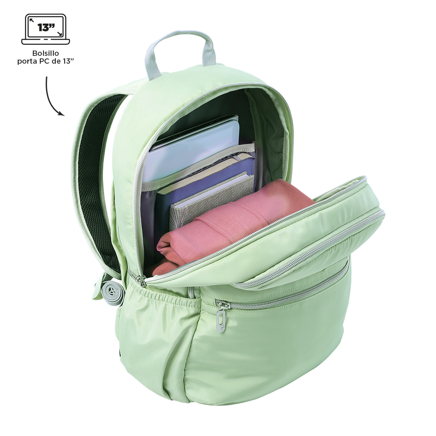 Totto Mochila urbana Aynatto Meadow Mist Poliéster 30 x 42 x 13 cm 4/5