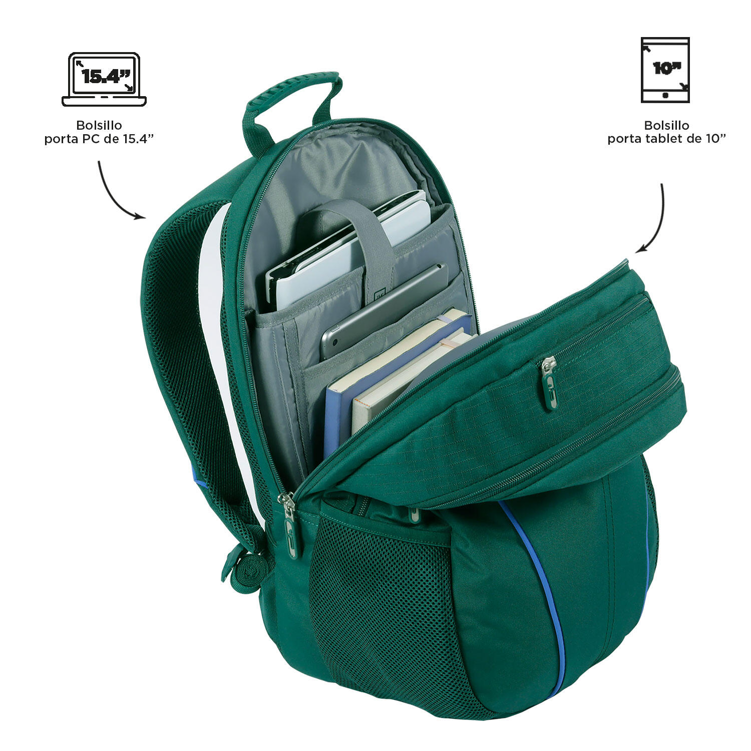 Totto Mochila urbana Cambri Bistro Green Poliéster 30.5 x 47 x 22.5 cm 4/5