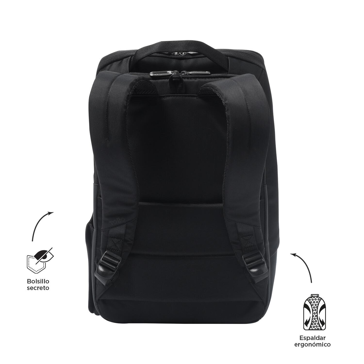 Totto Mochila ejecutiva Alurer Negro Nylon 28 x 38 x 13 cm 3/5