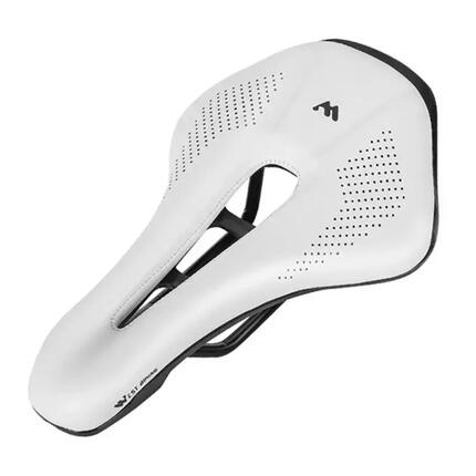 Selle de Vélo Remplacement S en Cuir PU Creux Selle - Blanc