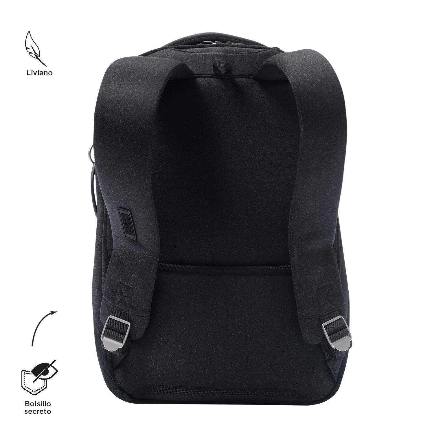 Totto Mochila urbana Megumi Negro Poliéster 28.5 x 44 x 15 cm 3/5