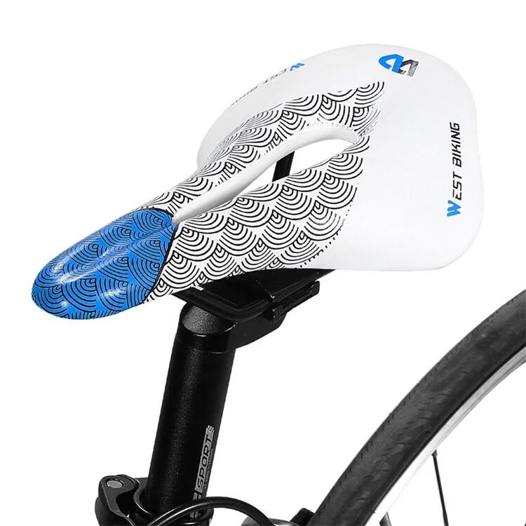 Selle PU confortable amortisseur confortable - Blanche / Bleu      1890€    WEST BIKING Selle PU confortable amortisseur confortable - Blanche / BleuVendu exclusivement en ligne   