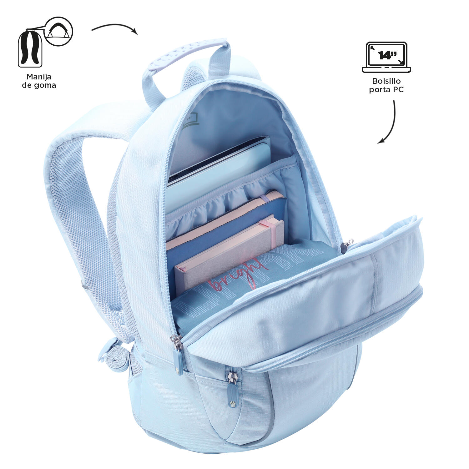 Totto Mochila urbana Arvar 2.0 Halogen Blue Poliéster reciclado 31 x 46 x 15.5 4/5