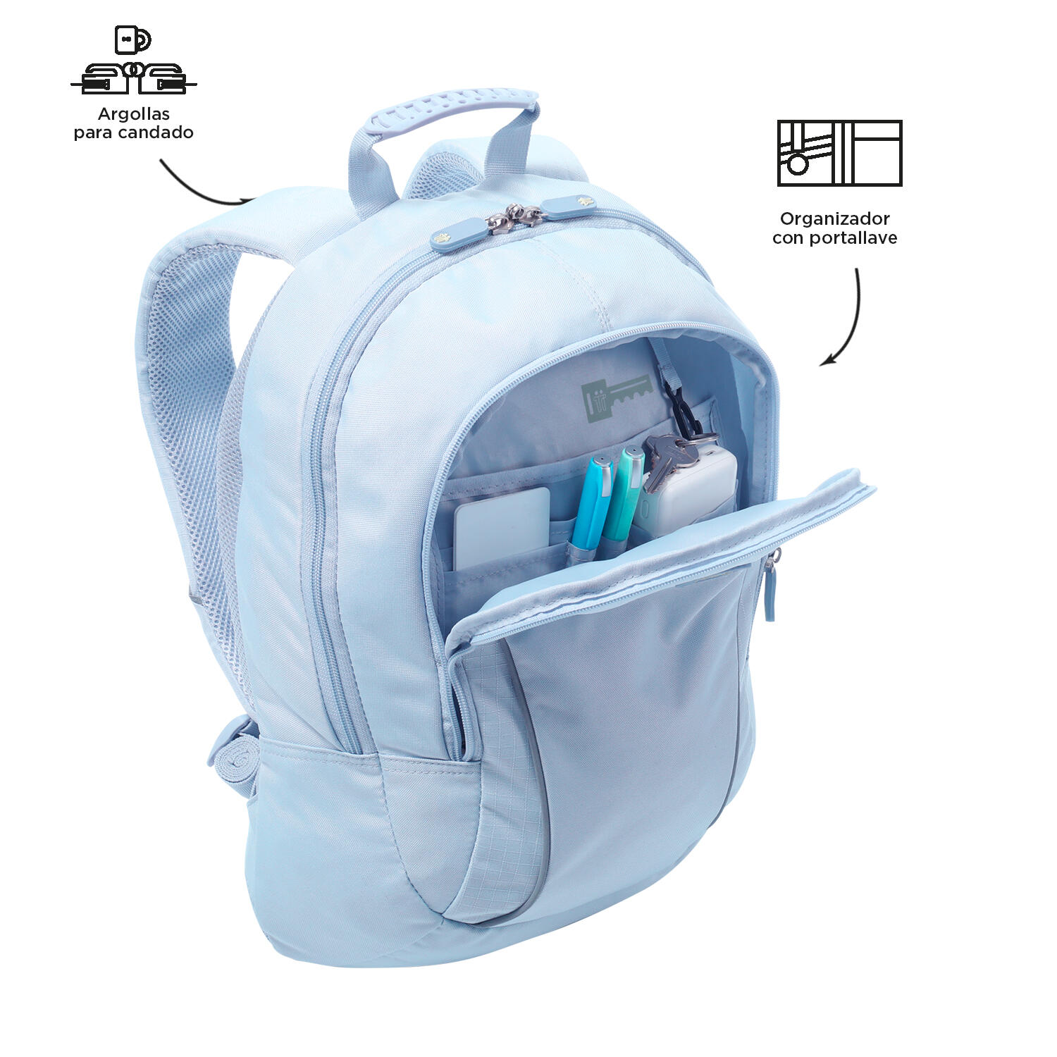 Totto Mochila urbana Arvar 2.0 Halogen Blue Poliéster reciclado 31 x 46 x 15.5 5/5