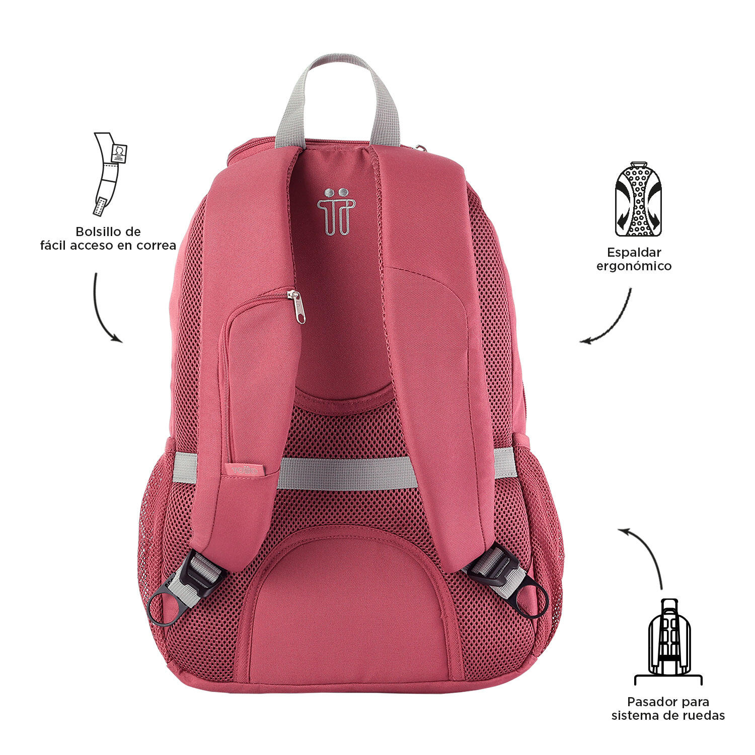 Totto Mochila urbana Goctal Deco Rose Poliéster 32.5 x 44 x 18 cm 3/5