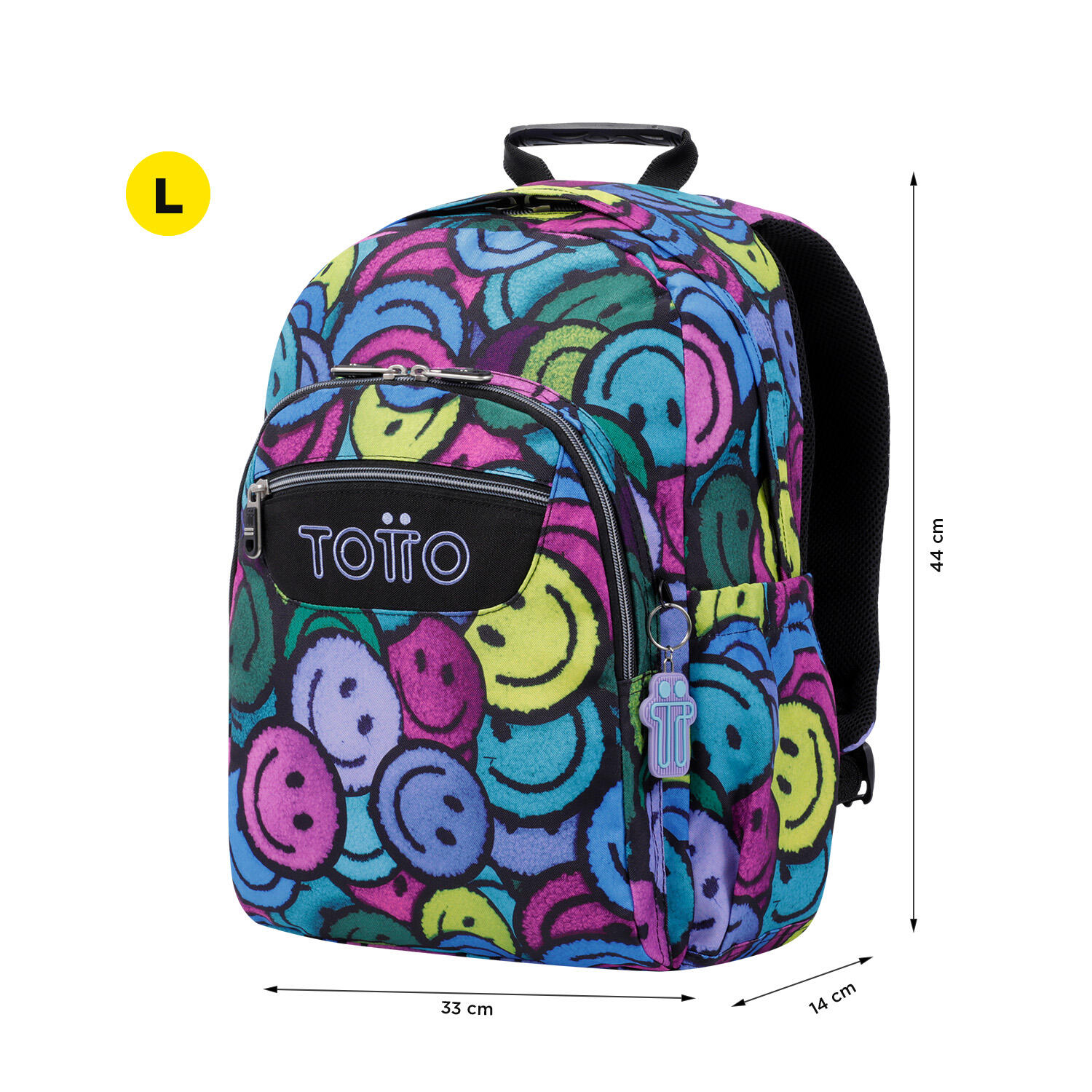 Totto Mochila escolar Acuareles Emojis Poliéster 33 x44 x14 cm 2/5