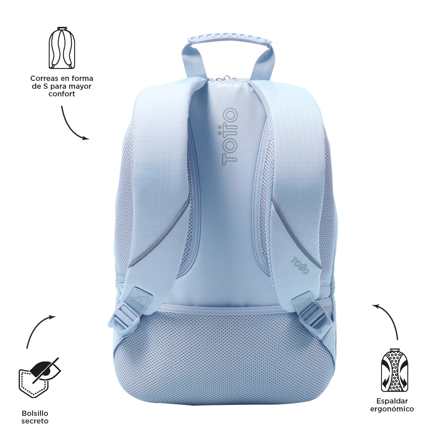 Totto Mochila urbana Arvar 2.0 Halogen Blue Poliéster reciclado 31 x 46 x 15.5 3/5