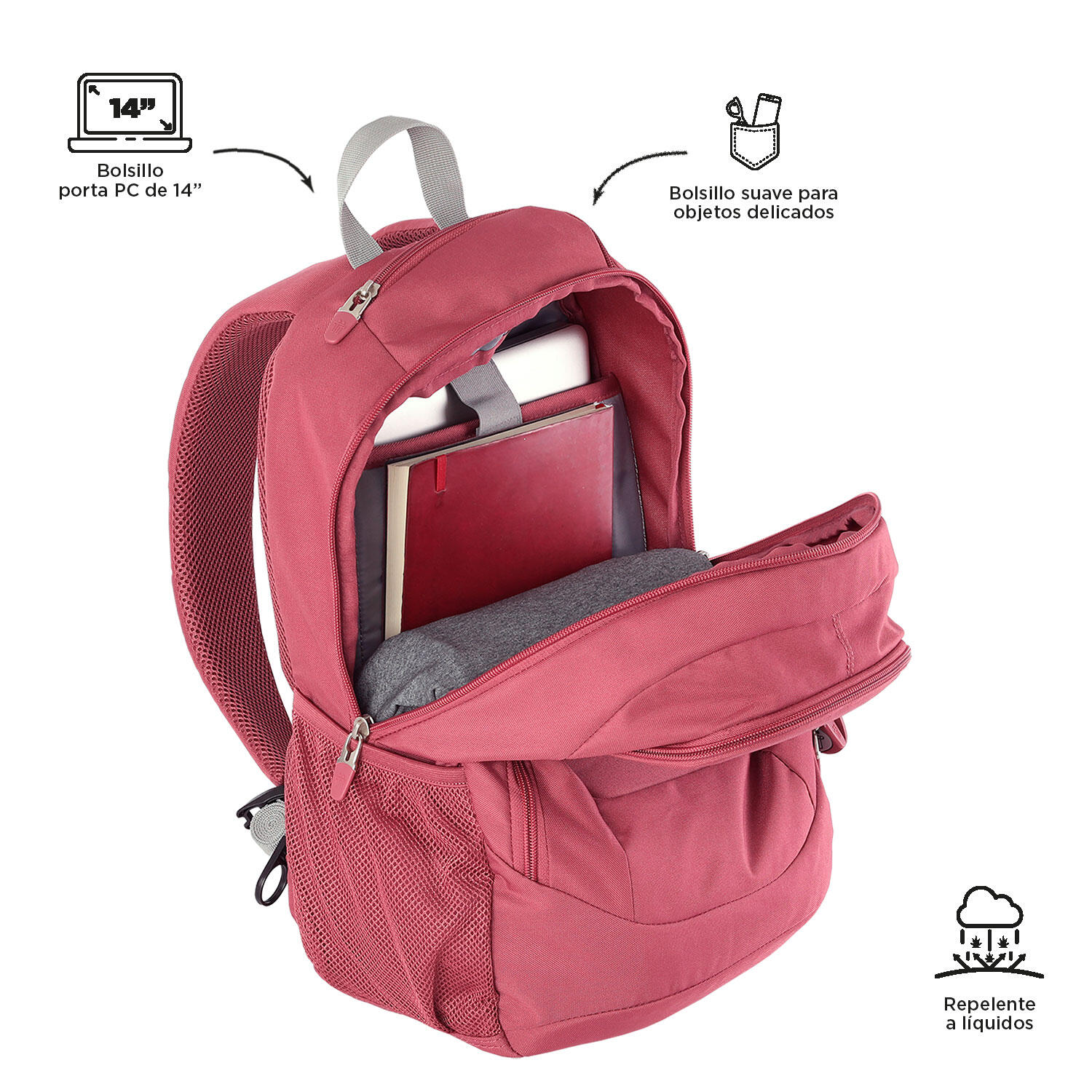 Totto Mochila urbana Goctal Deco Rose Poliéster 32.5 x 44 x 18 cm 4/5