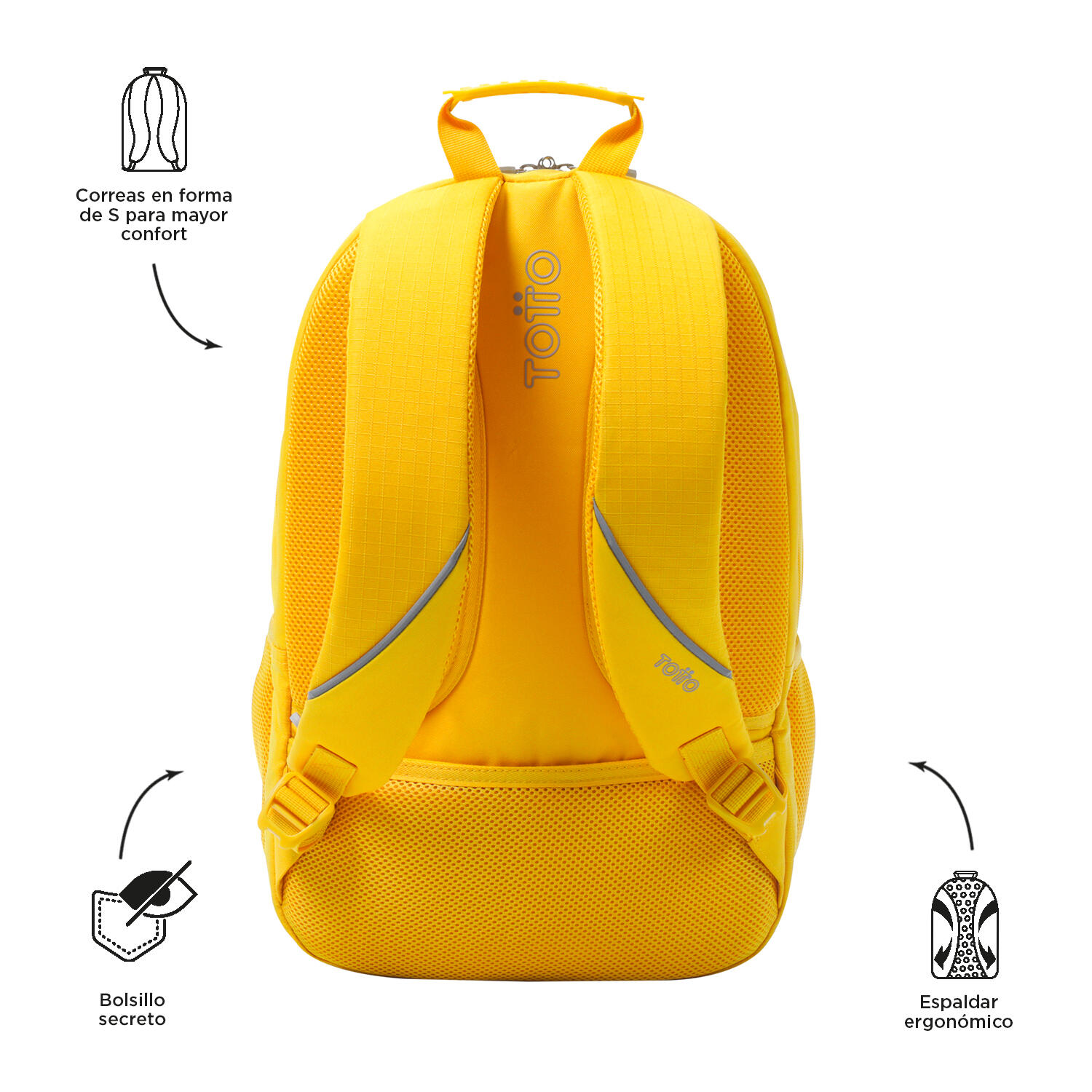 Totto Mochila urbana Cambri 2.0 Super Lemon Poliéster reciclado 30.5 x 47 x 22. 3/5