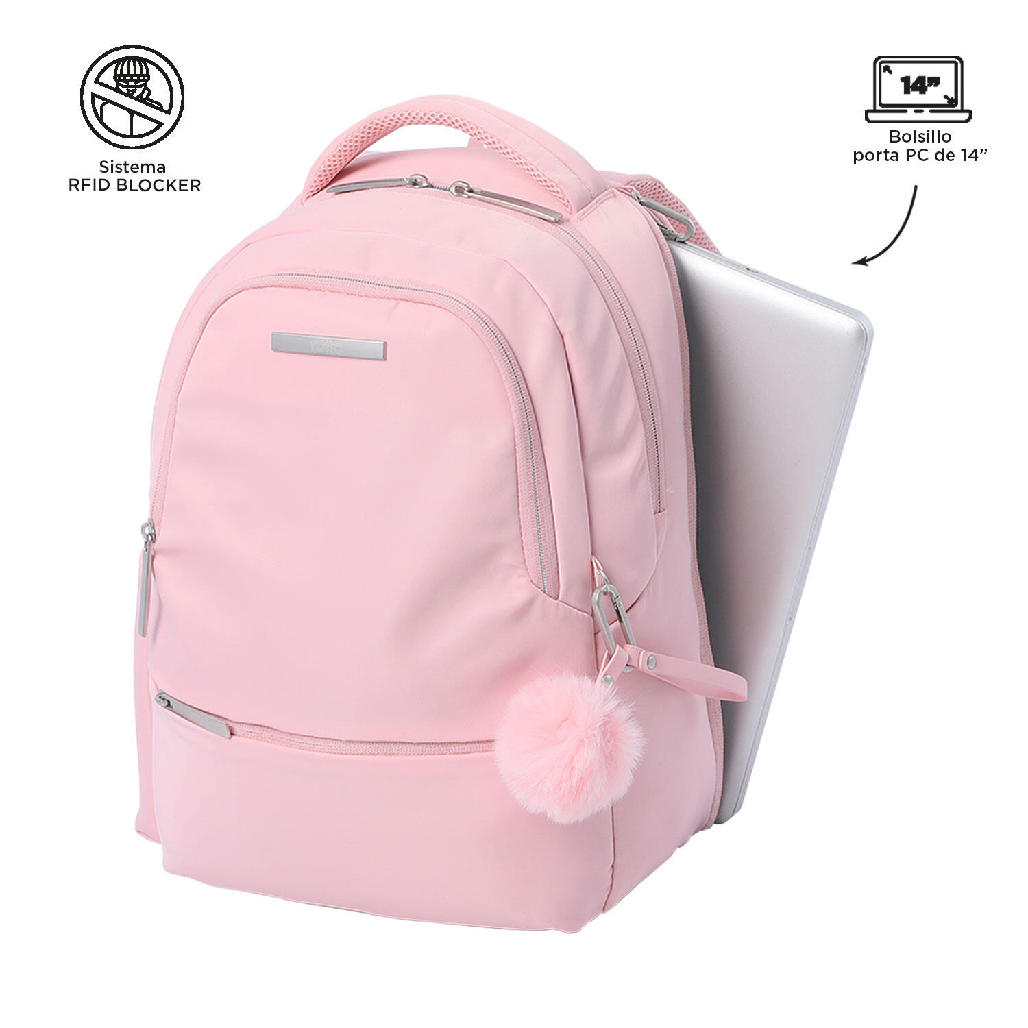 Totto Mochila ejecutiva Adelaide Peachskin Poliéster 30 x42 x14 cm 4/5