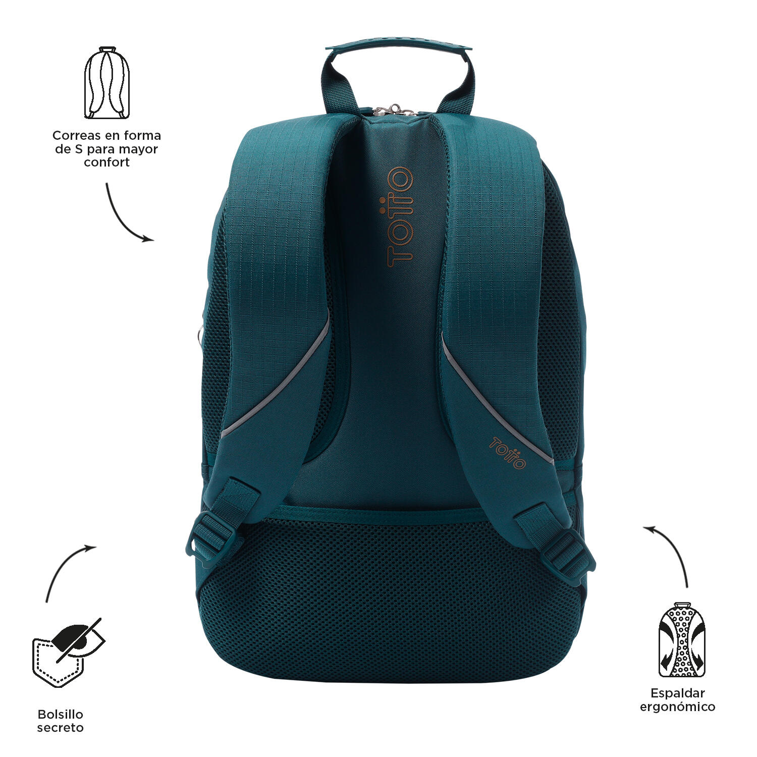 Totto Mochila urbana Arvar 2.0 Legion Blue Poliéster reciclado 31 x 46 x 15.5 c 3/5