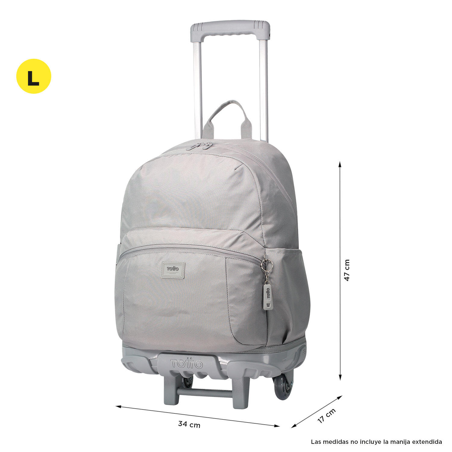 Totto Mochila escolar ruedas Trik Gris Poliéster 34 x 47 x 17 cm 3/5