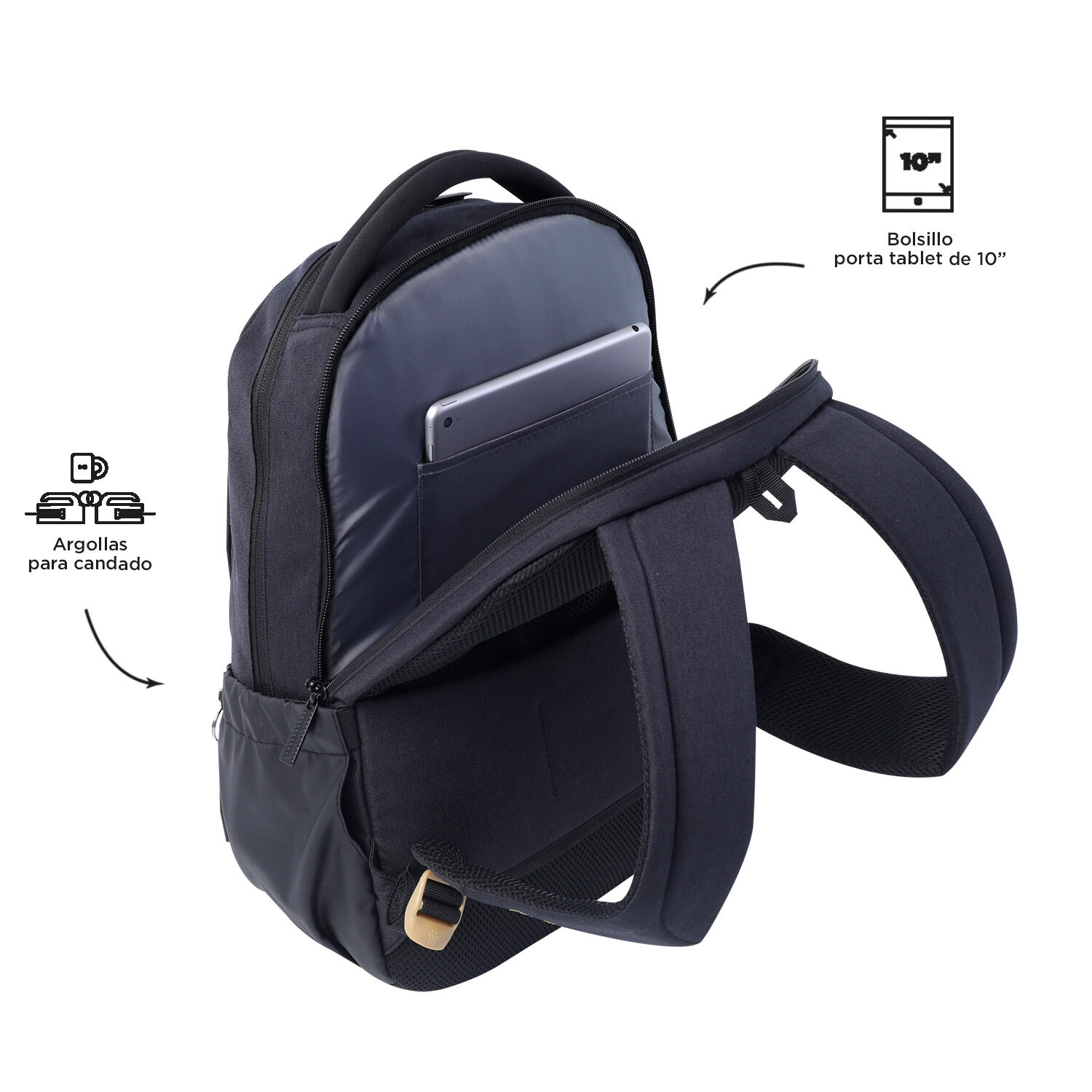 Totto Mochila ejecutiva Deleg 2.0 Negro Poliéster 31 x 43 x 14 cm 5/5