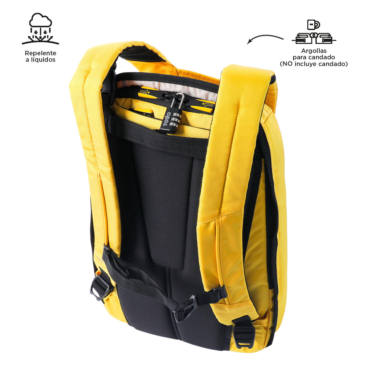 Totto Mochila ejecutiva Bunker Super Lemon Poliéster 46 x 30 x 18 cm 5/5