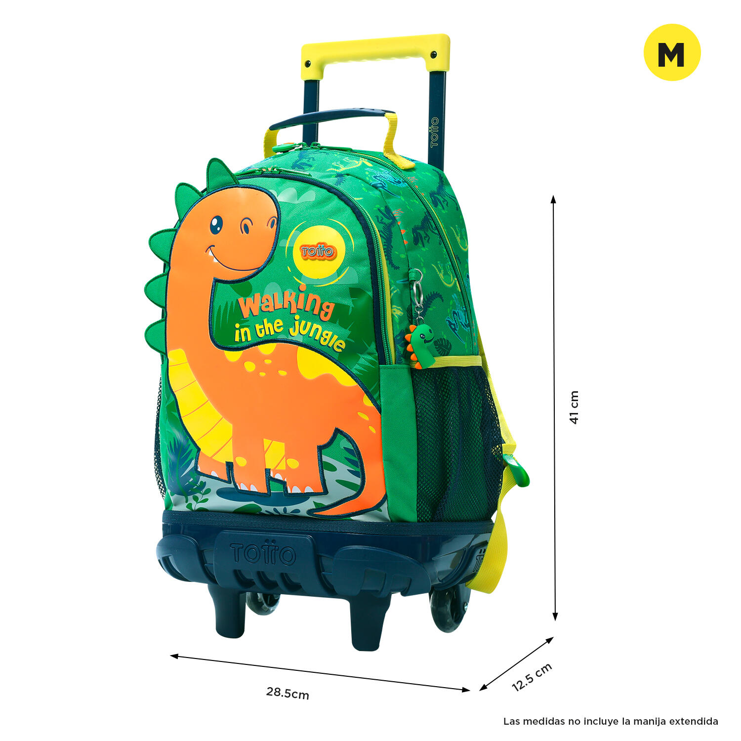 Totto Mochila infantil ruedas Dinomax Verde Poliéster 28.5 x 41 x 12.5 cm 2/5