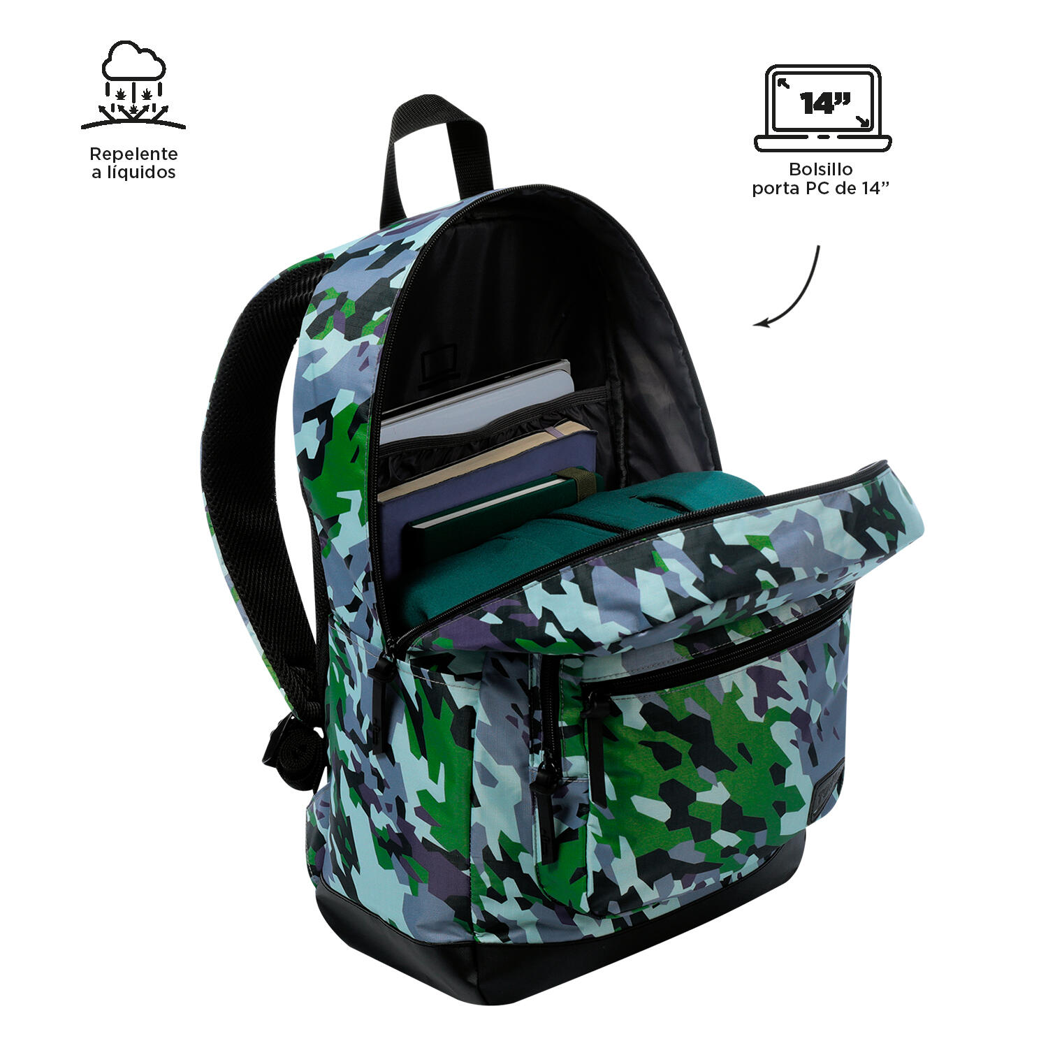 Totto Mochila urbana Tocax Camiflage Micro Chip Poliéster 30 x 44.1 x 15.5 cm 4/5
