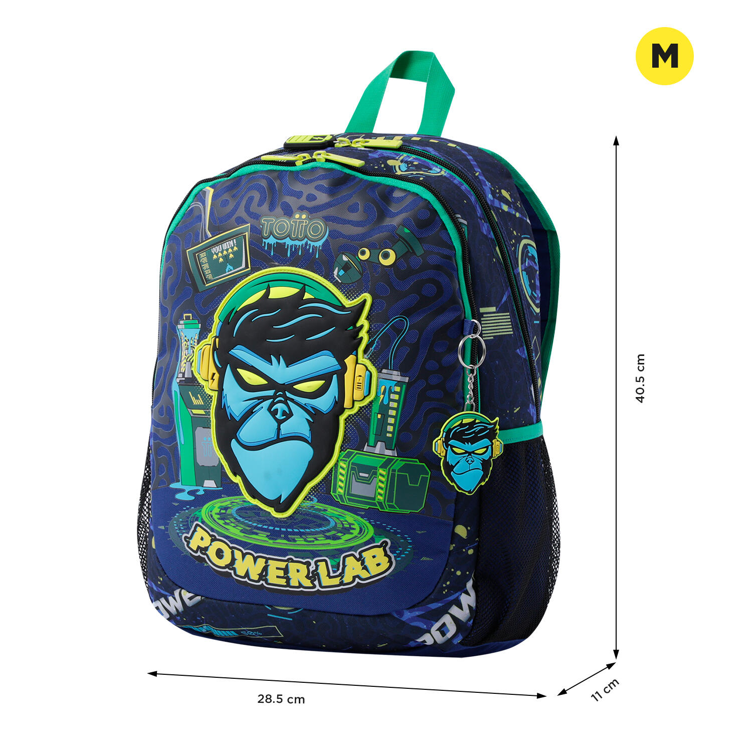 Totto Mochila infantil Kong Lab Azul Poliéster 28.5 x 40.5 x 11 cm 2/5