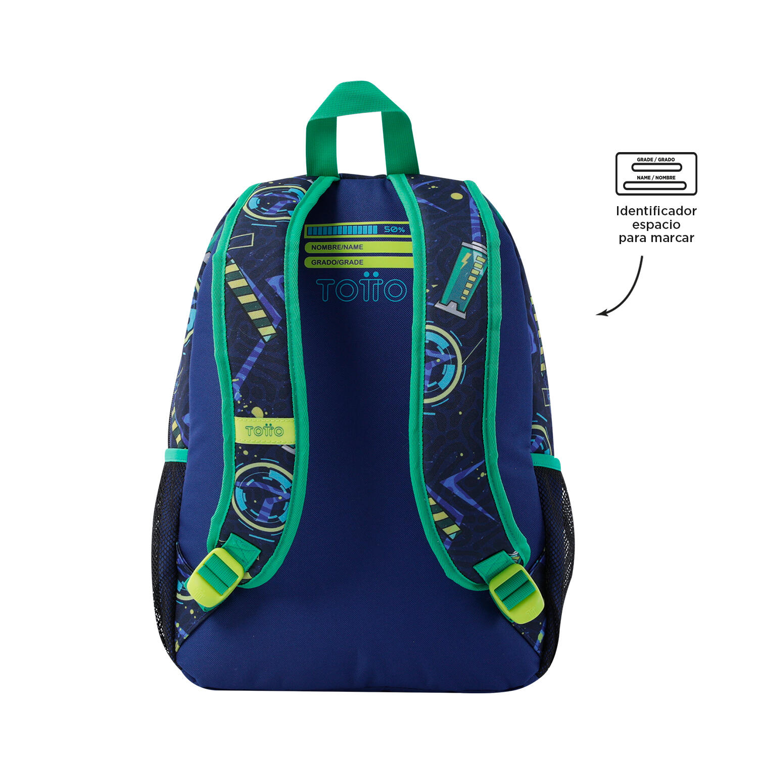 Totto Mochila infantil Kong Lab Azul Poliéster 28.5 x 40.5 x 11 cm 3/5