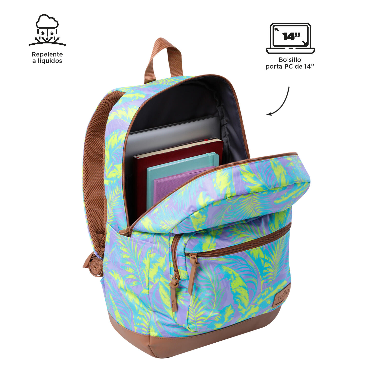 Totto Mochila urbana Tocax Tropiku Poliéster 30 x 44.1 x 15.5 cm 4/5