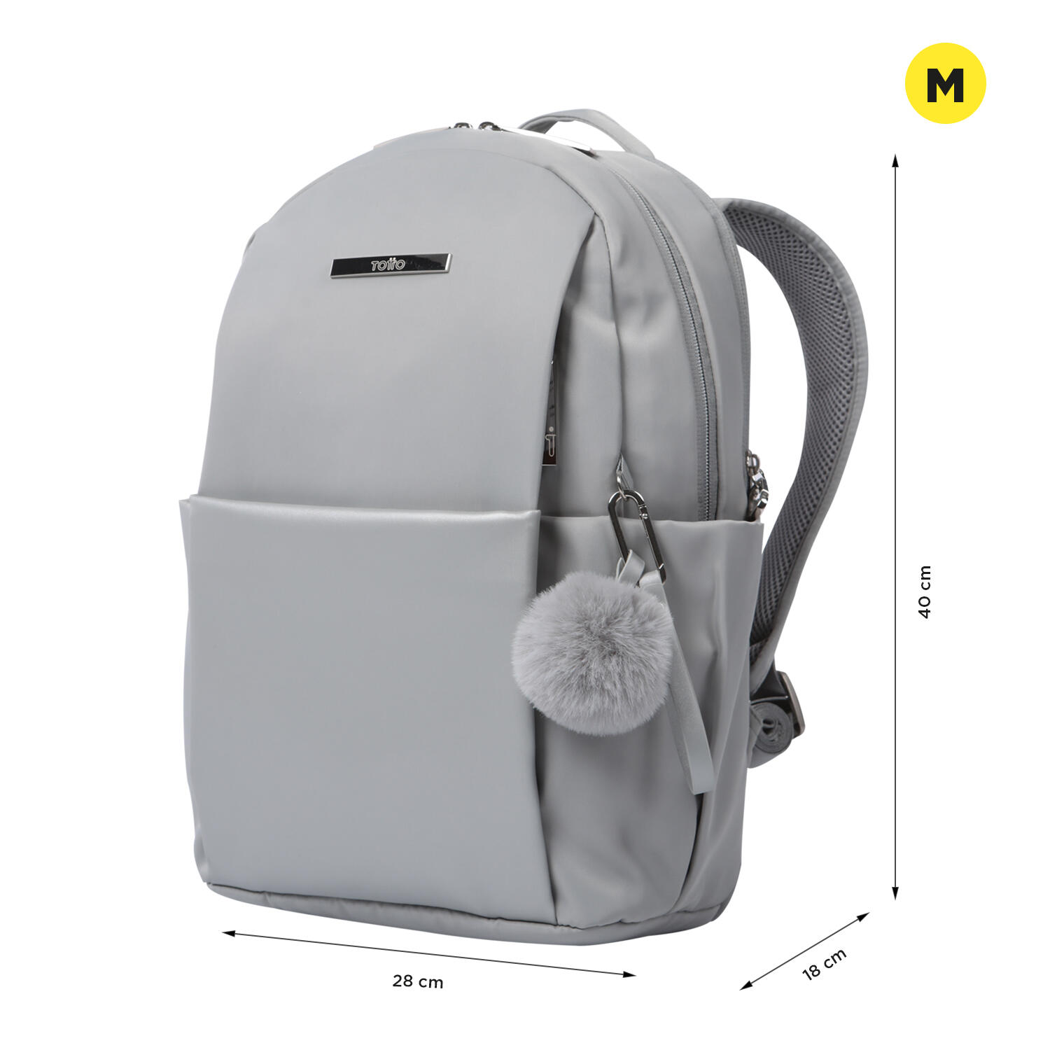 Totto Mochila ejecutiva Adelaide 1 Silver Poliéster 28 x 40 x 18 cm 2/5