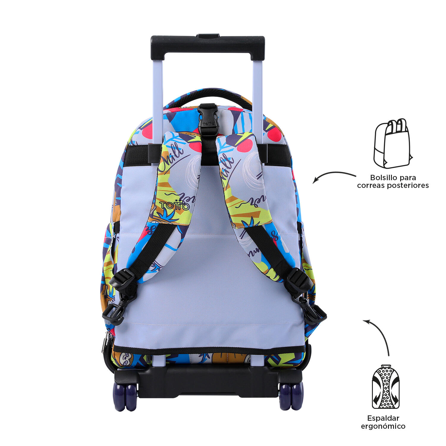 Totto Mochila escolar ruedas Tiza Desmontable Lazel Poliéster reciclado 32 x 45 3/5