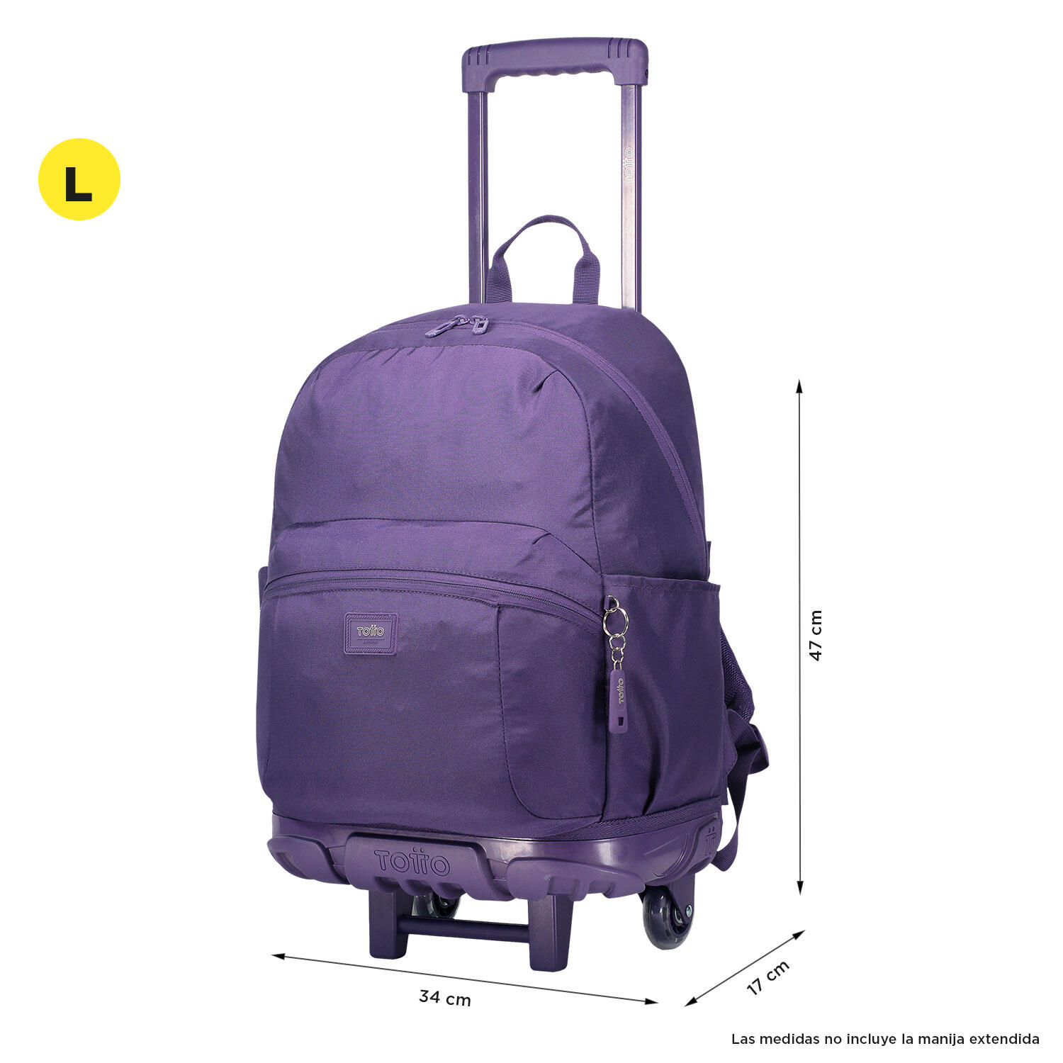Totto Mochila escolar ruedas Trik Morado Poliéster 34 x 47 x 17 cm 3/5