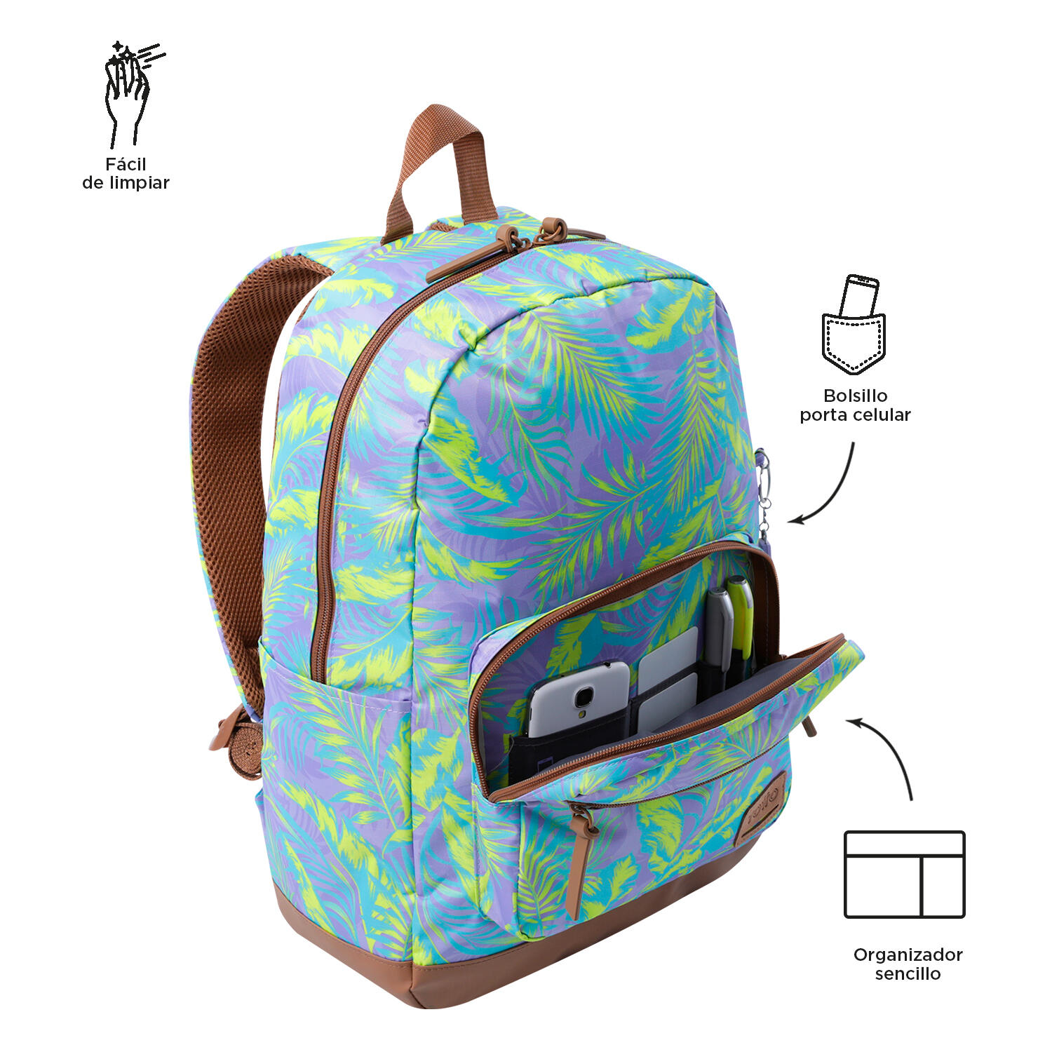 Totto Mochila urbana Tocax Tropiku Poliéster 30 x 44.1 x 15.5 cm 5/5
