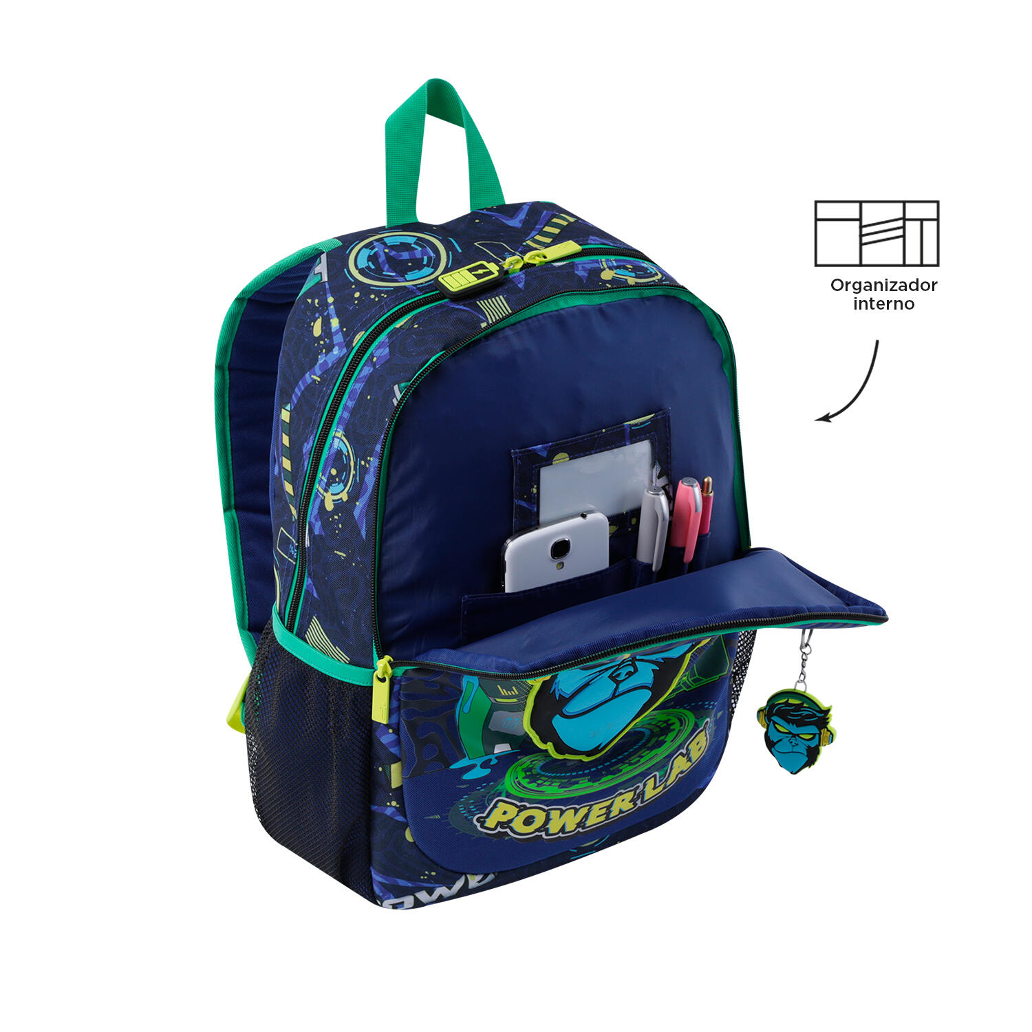 Totto Mochila infantil Kong Lab Azul Poliéster 28.5 x 40.5 x 11 cm 5/5