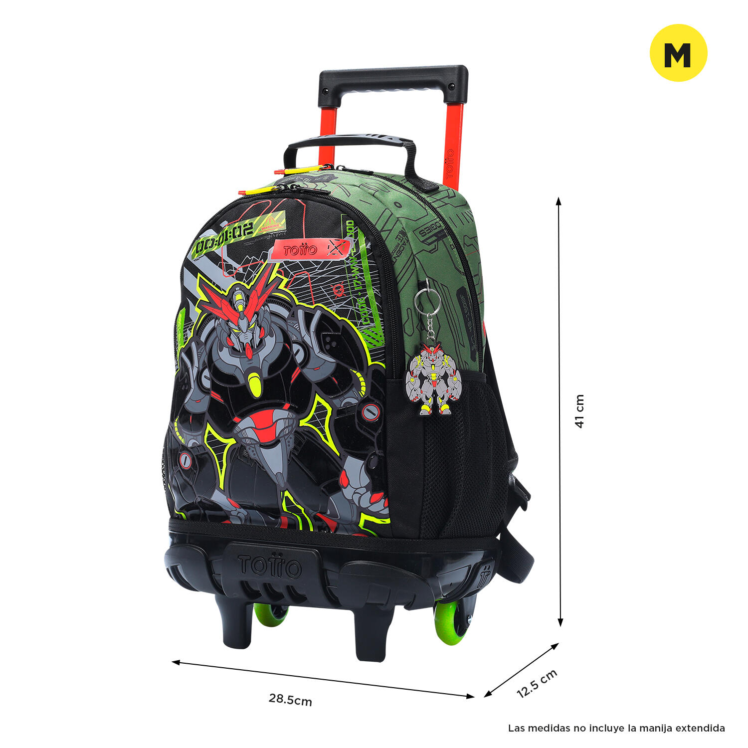Totto Mochila infantil ruedas Argon Verde Poliéster 28.5 x 41 x 12.5 cm 2/5