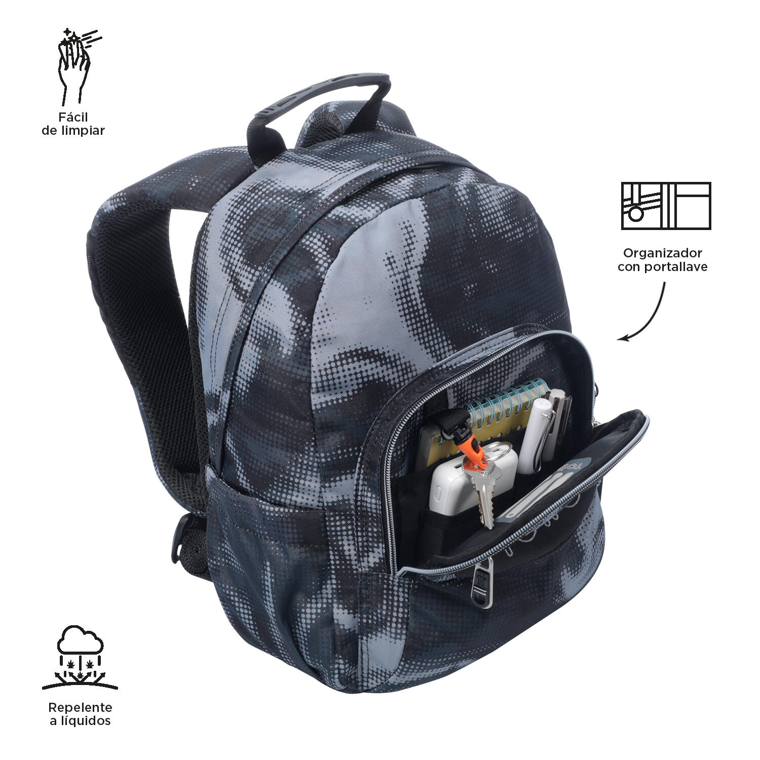 Totto Mochila escolar Tempera Bluc Poliéster 27 x36.5 x12 cm 5/5
