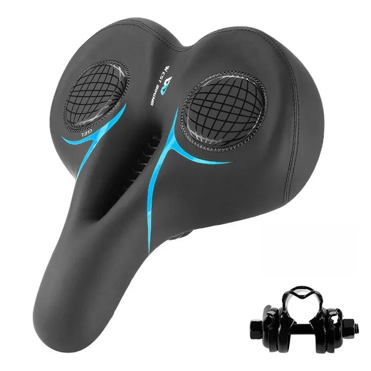 Shock-Absorbing Foam Bike Seat for Mountain and Road Bikes - Blue