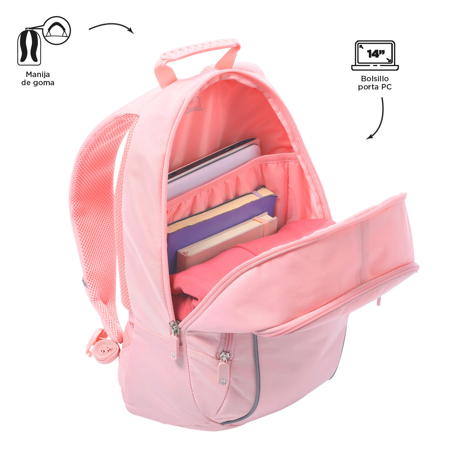 Totto Mochila urbana Arvar 2.0 Peachskin Poliéster reciclado 31 x 46 x 15.5 cm 4/5
