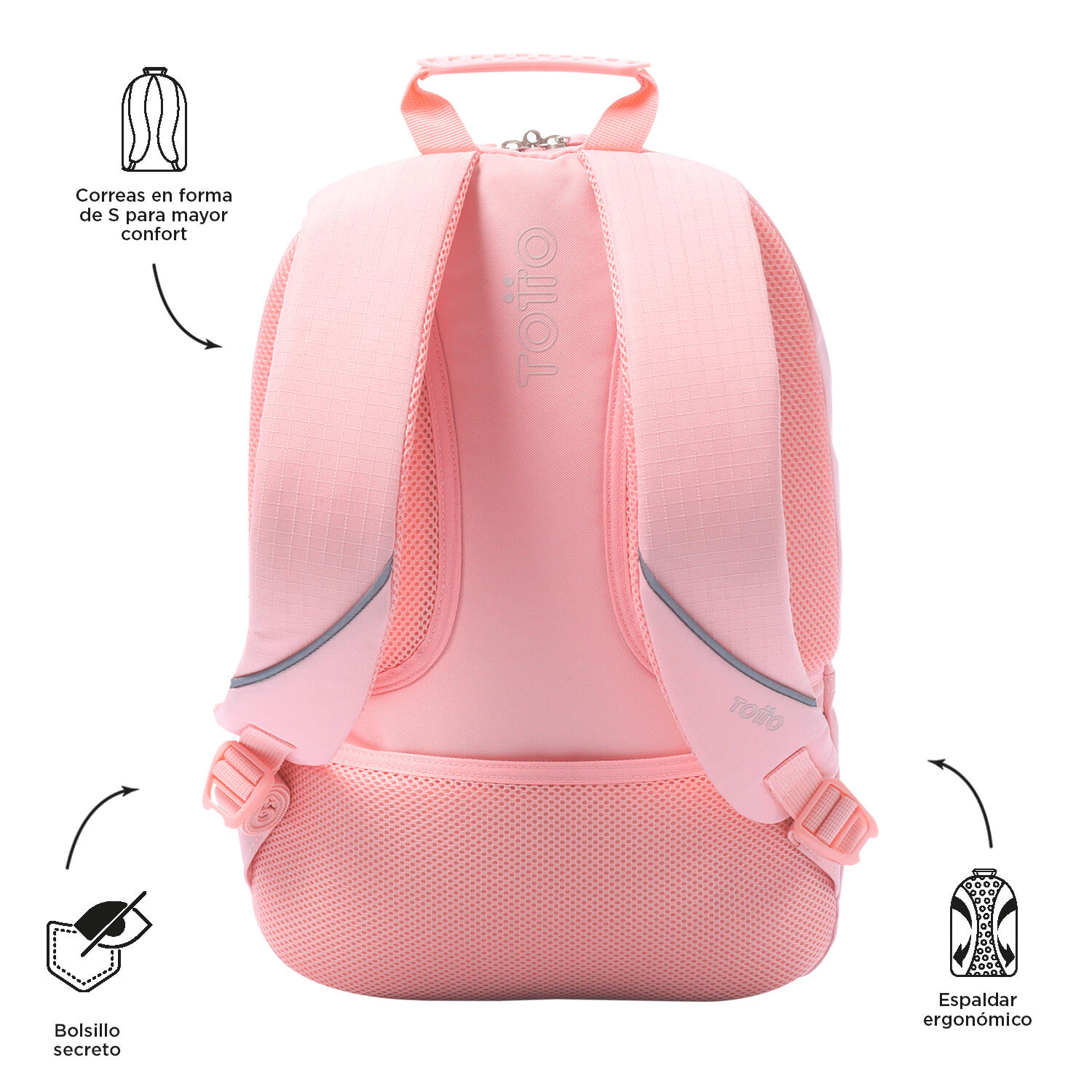Totto Mochila urbana Arvar 2.0 Peachskin Poliéster reciclado 31 x 46 x 15.5 cm 3/5