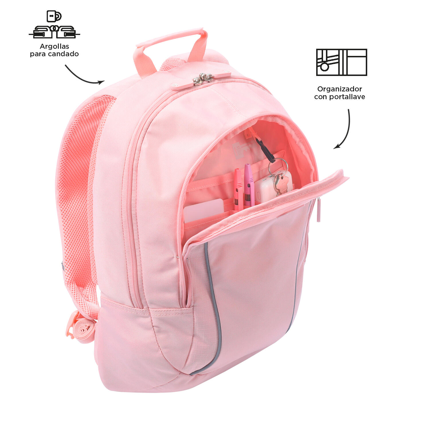 Totto Mochila urbana Arvar 2.0 Peachskin Poliéster reciclado 31 x 46 x 15.5 cm 5/5