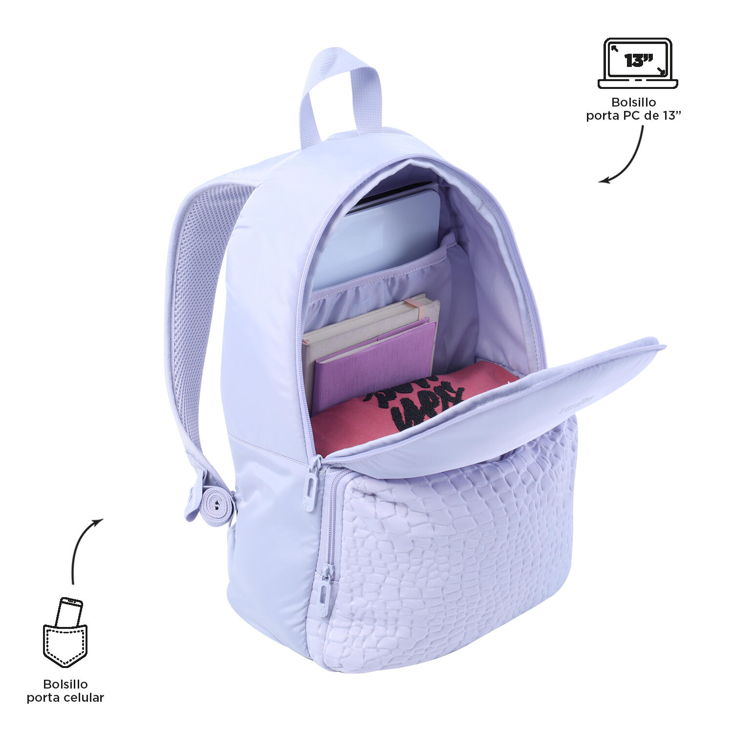 Totto Mochila urbana Palencia Halogen Blue Poliéster 30 x 42 x 12.5 cm 4/5