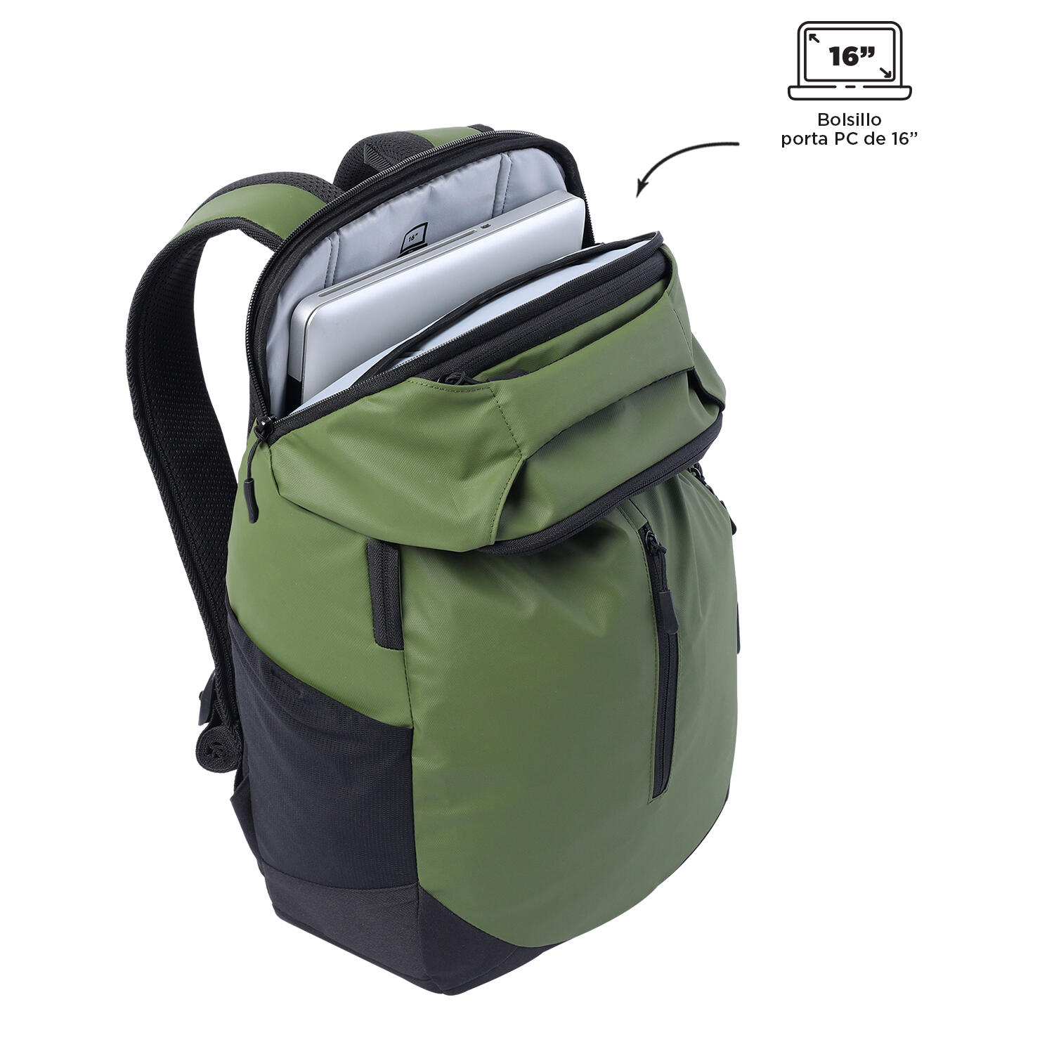 Totto Mochila ejecutiva Savage Cedar Green Poliéster 31 x 45 x 14 cm 4/5