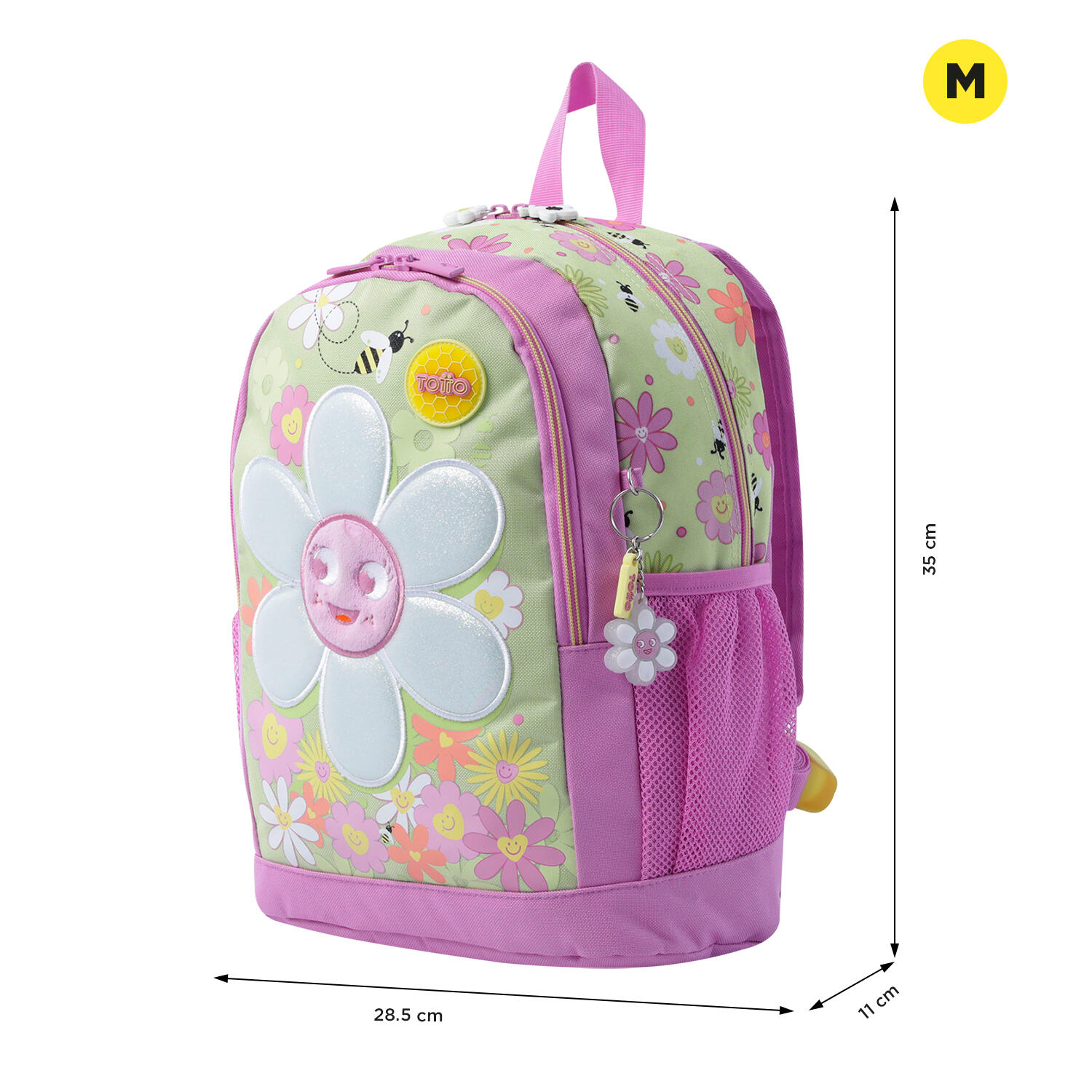 Totto Mochila Infantil Margarita Verde Poliéster 35 x 28.5 x 11 cm 2/5